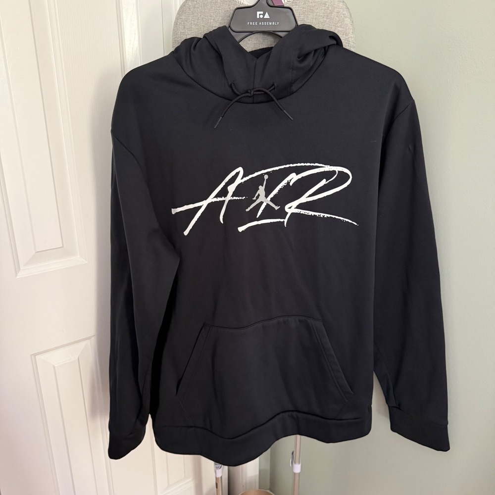 Jordan Jumpman Air Hoodie Men 3XL Black White Graphic Pullover Fleece Streetwear